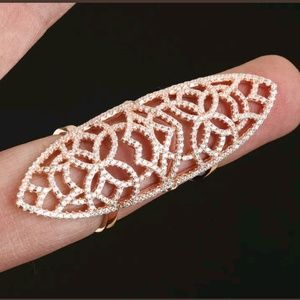 Beautiful white topaz finger cuff